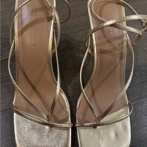 Steve Madden Metallic Gold Strappy Heels